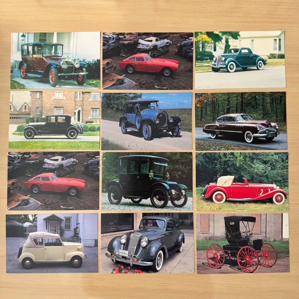 Vintage Car Postcards (38 total)